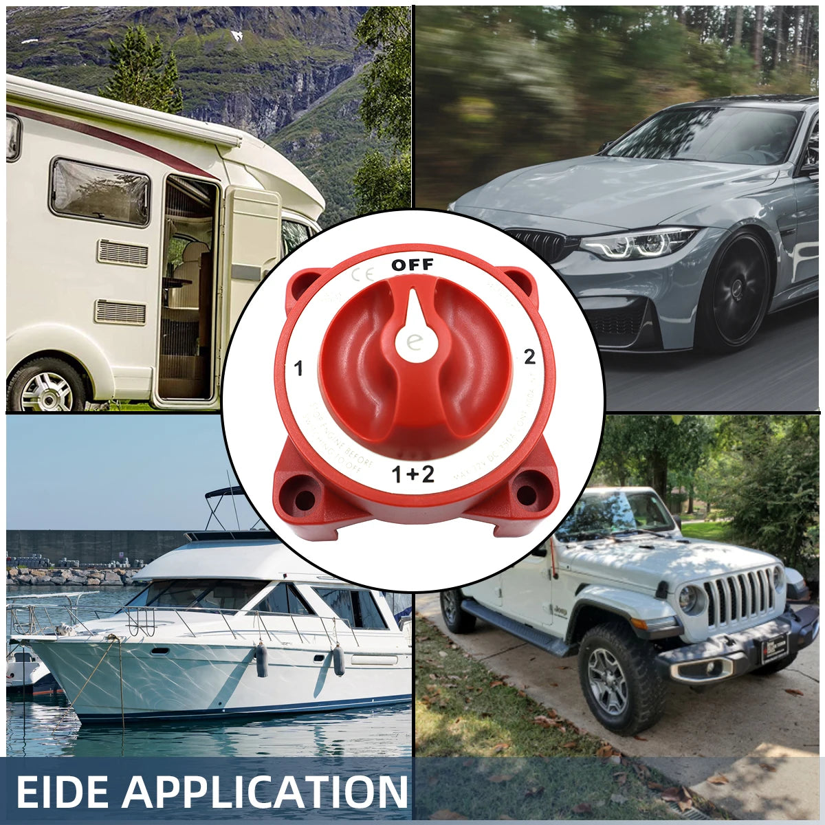 Blue Sea Systems - 32V 350 Amp E-Series Waterproof Ignition Protected Marine Boat Dual Battery Isolator Switches