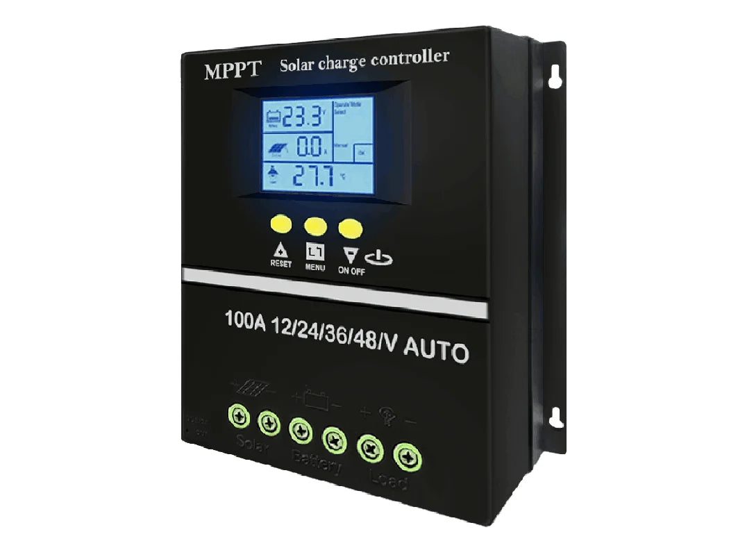 Y&H MPPT 60A 80A 100A Solar Charge Controller with LCD Dual USB Output, 12V 24V 36V 48V Lead Acid Lithium Batteries Charger