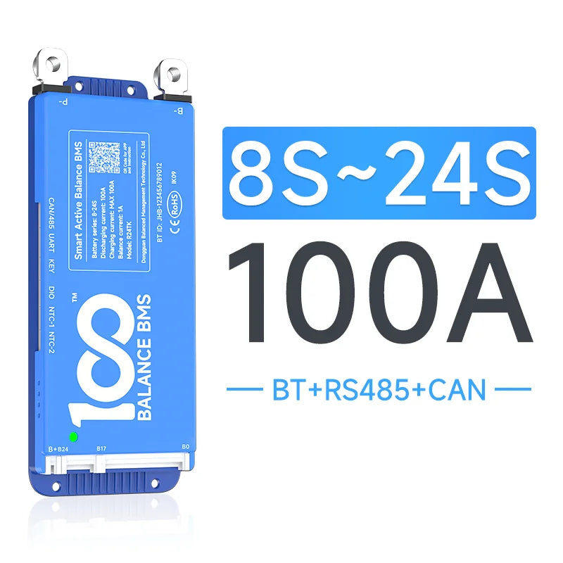 Daly bms Smart BMS 4S lifepo4 bluetooth Wifi bms 8S 24S 40A 60A 80A 1A active balance bms 16s 48v lifepo4 bms Lifepo4 100A