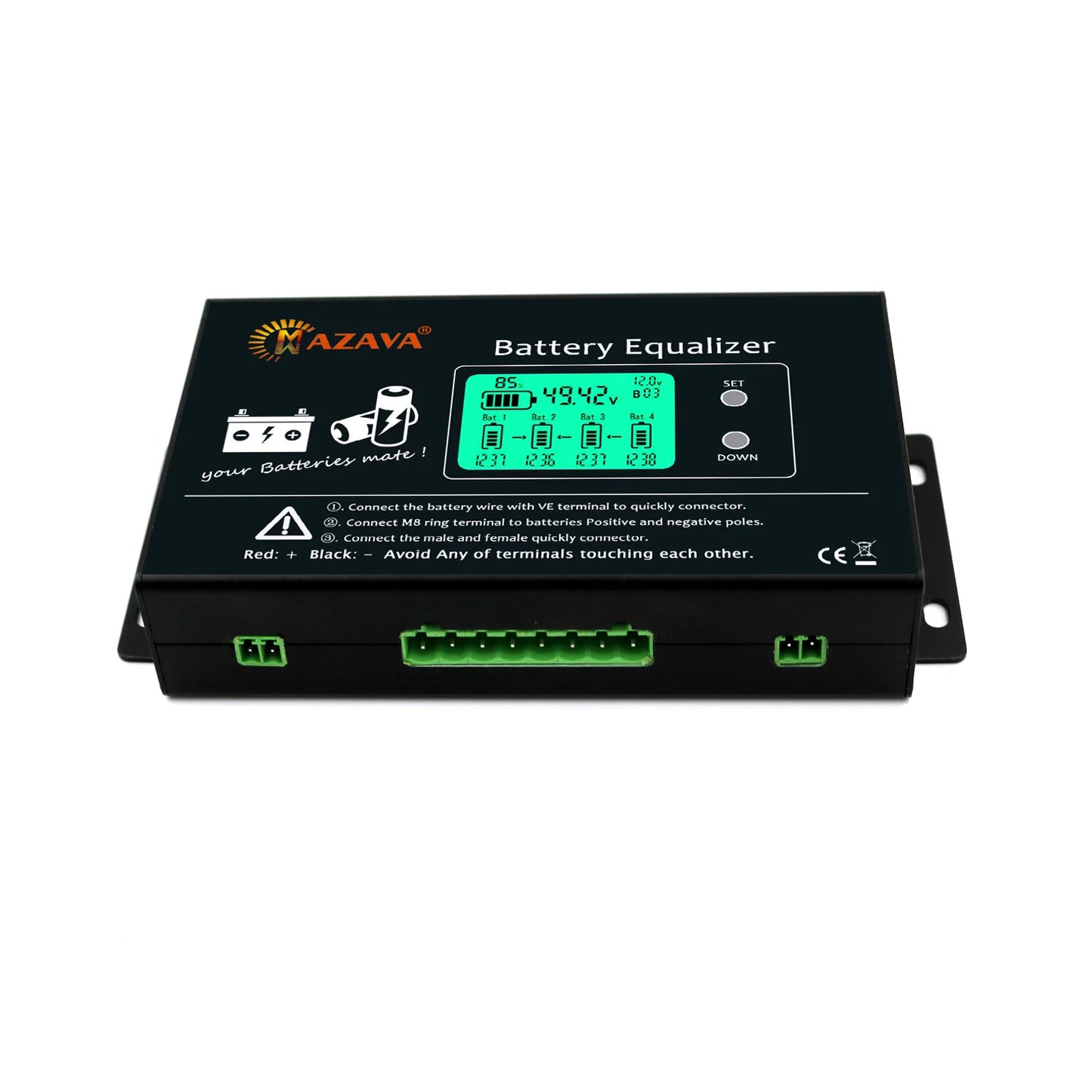 MAZAVA  PLC-10 HX02 Battery Balancer  2S 4S 12V 24V 36V 48V 96A ctive LCD Lead Acid Li li-ion LiFePO4 Battery Equalizer Monitor