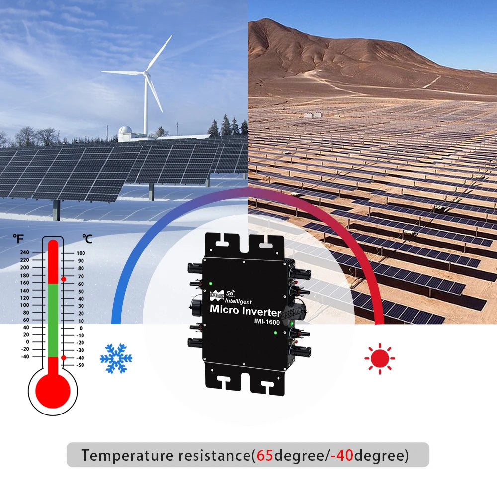 1600W Grid Tie Inverter with Smart WiFi Function DC 22-50V AC 230V Solar PV Grid Tie Micro Inverter Max connect 4X400W Solar PV