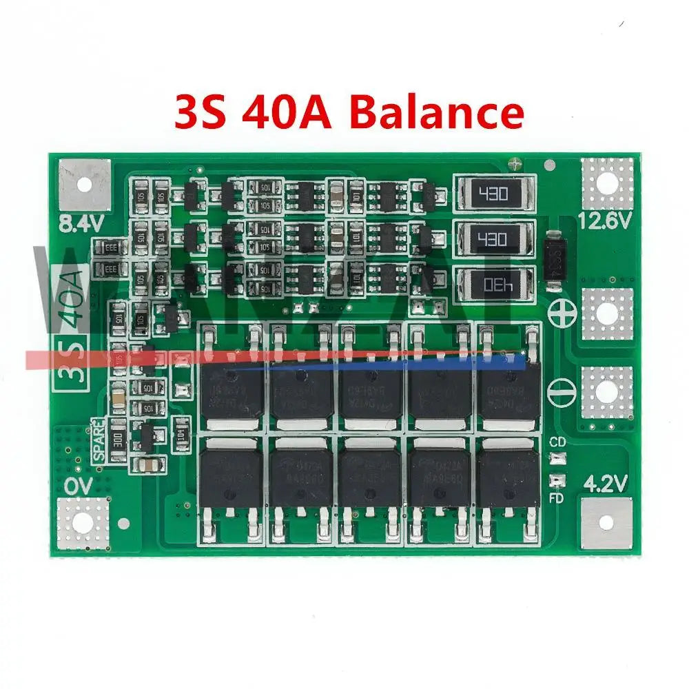 3S 4S 40A 60A Li-ion Lithium Battery Charger Protection Board 18650 BMS For Drill Motor 11.1V 12.6V/14.8V 16.8V Enhance Balance