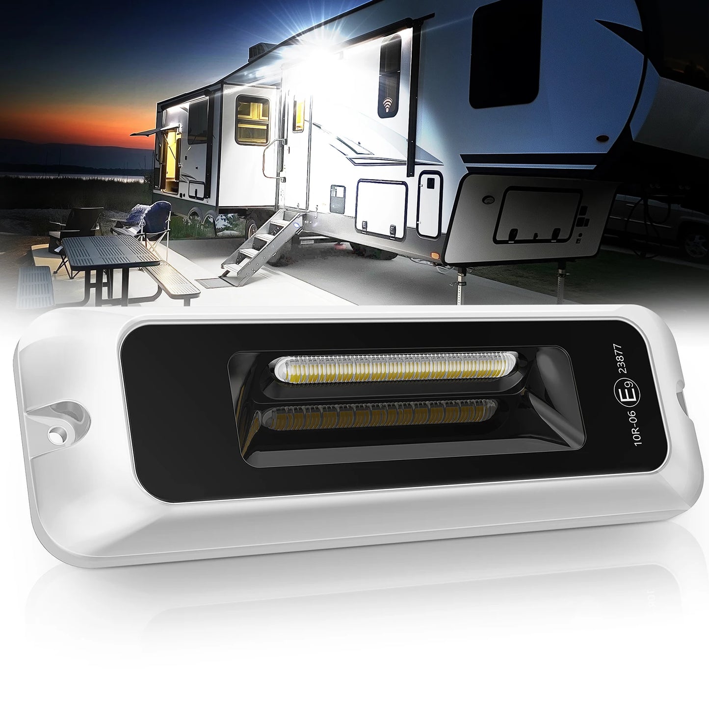 MICTUNING RV Exterior Porch Light Waterproof LED Utility Awning White 6000K Outdoor Lights For Caravan Camper Garden Trailer