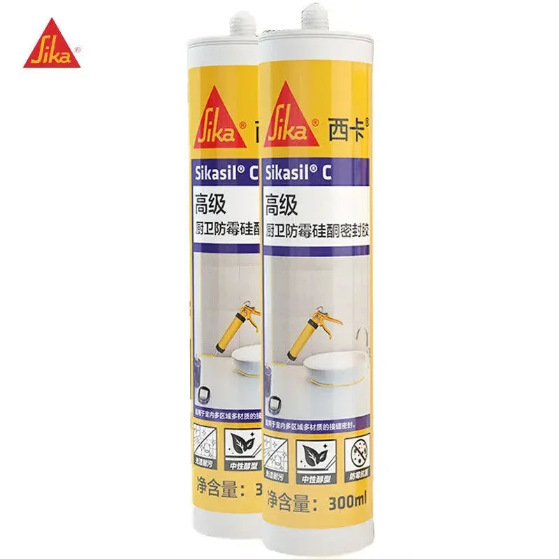 Sika Sikasil C 300ml Silicone Sealant for Kitchen & Bath Mold & Mildew Resistant