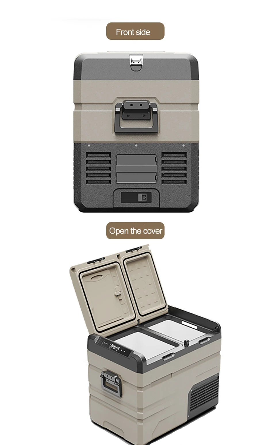 35L/45L/55L Alpicool Car Refrigerator Portable Fridge Double Door Cooler Freezer 12V 24V 220V Outdoor Home Use Camping Travel