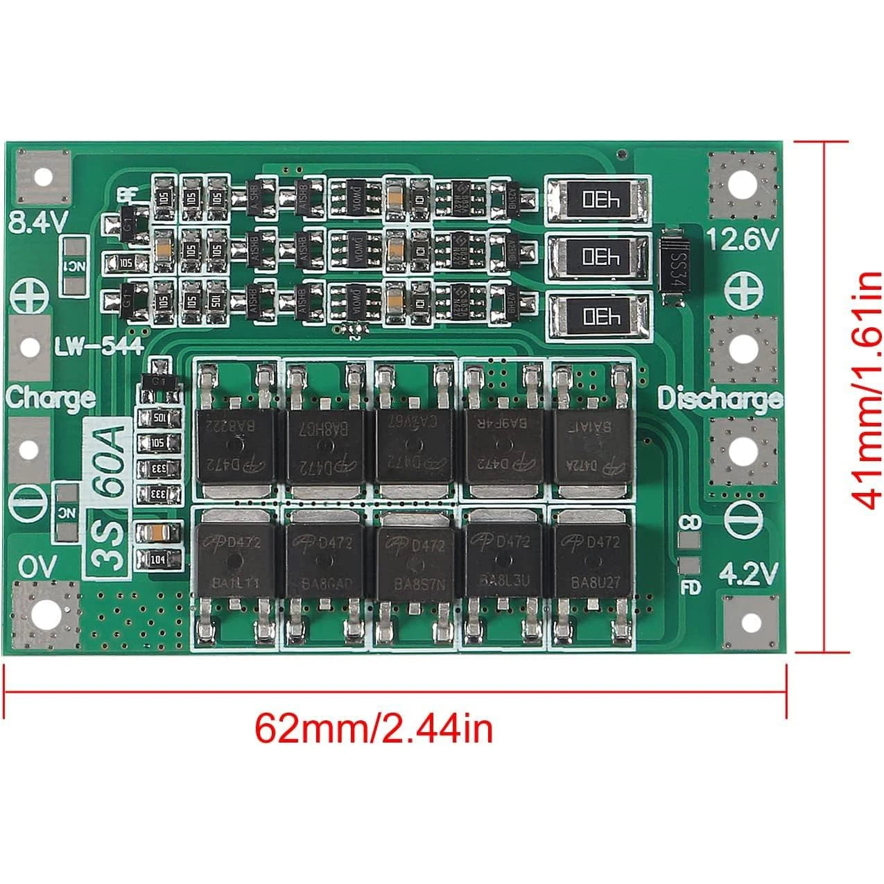 3S 4S 40A 60A Li-ion Lithium Battery Charger Protection Board 18650 BMS For Drill Motor 11.1V 12.6V/14.8V 16.8V Enhance Balance