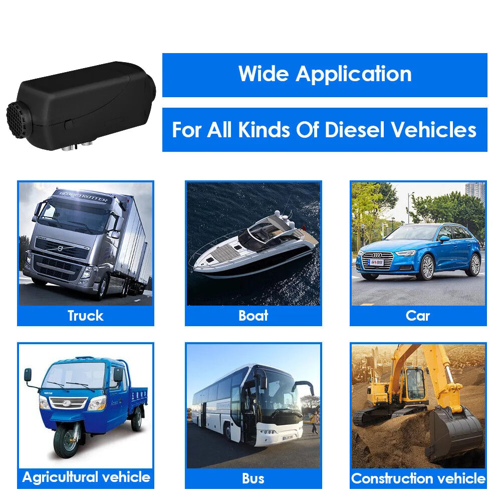 12V 5KW Diesel Air Heater 5000W 24V Portable Parking Heater Saving Fuel&Efficient with Digital Monitor for Trucks Boat Van Car