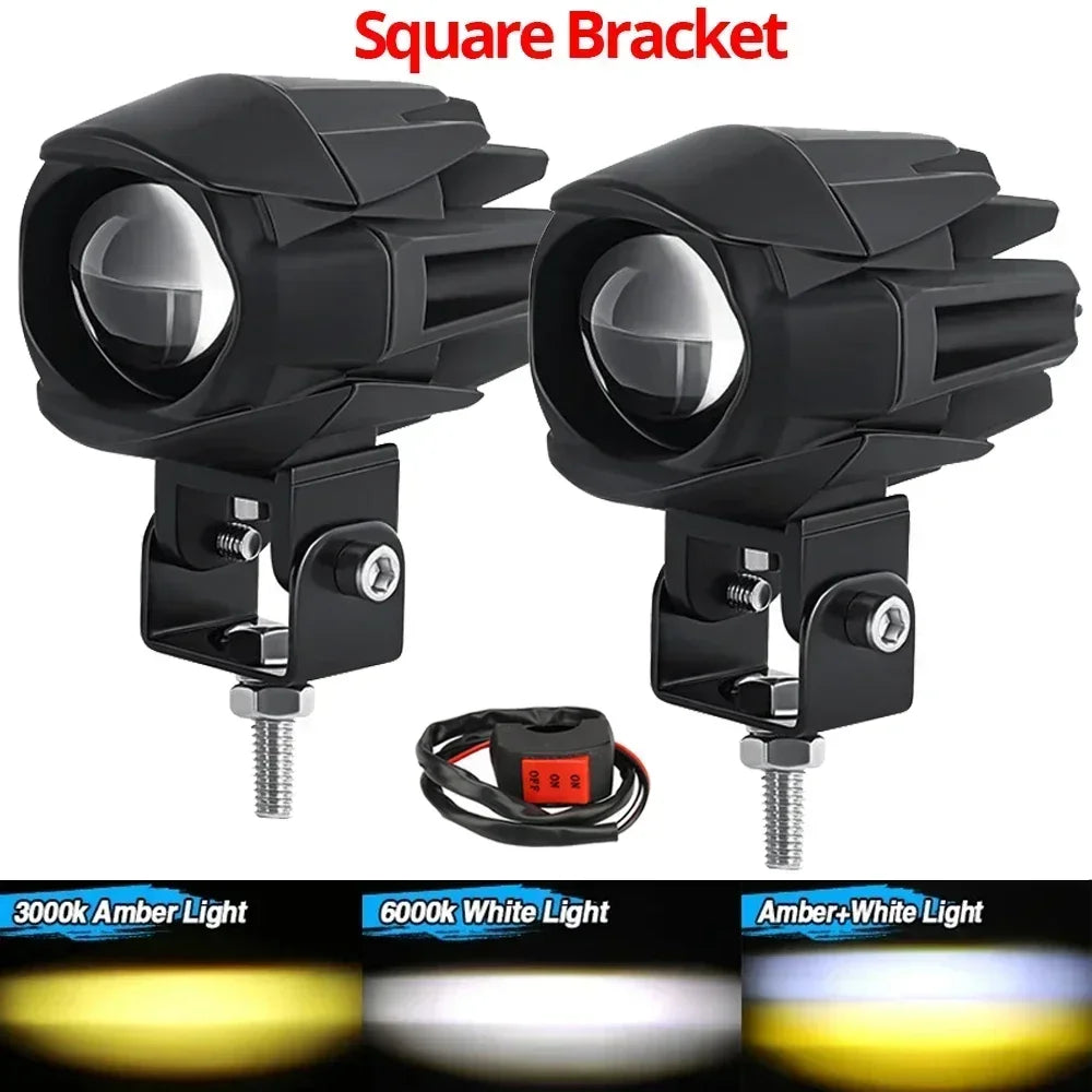 LED Motorcycle Spotlight 200W Headlight Fog Lights Accessories Off Road ADV GS UTV Truck Assisted Lamp Auxiliary Lights 12V 24V