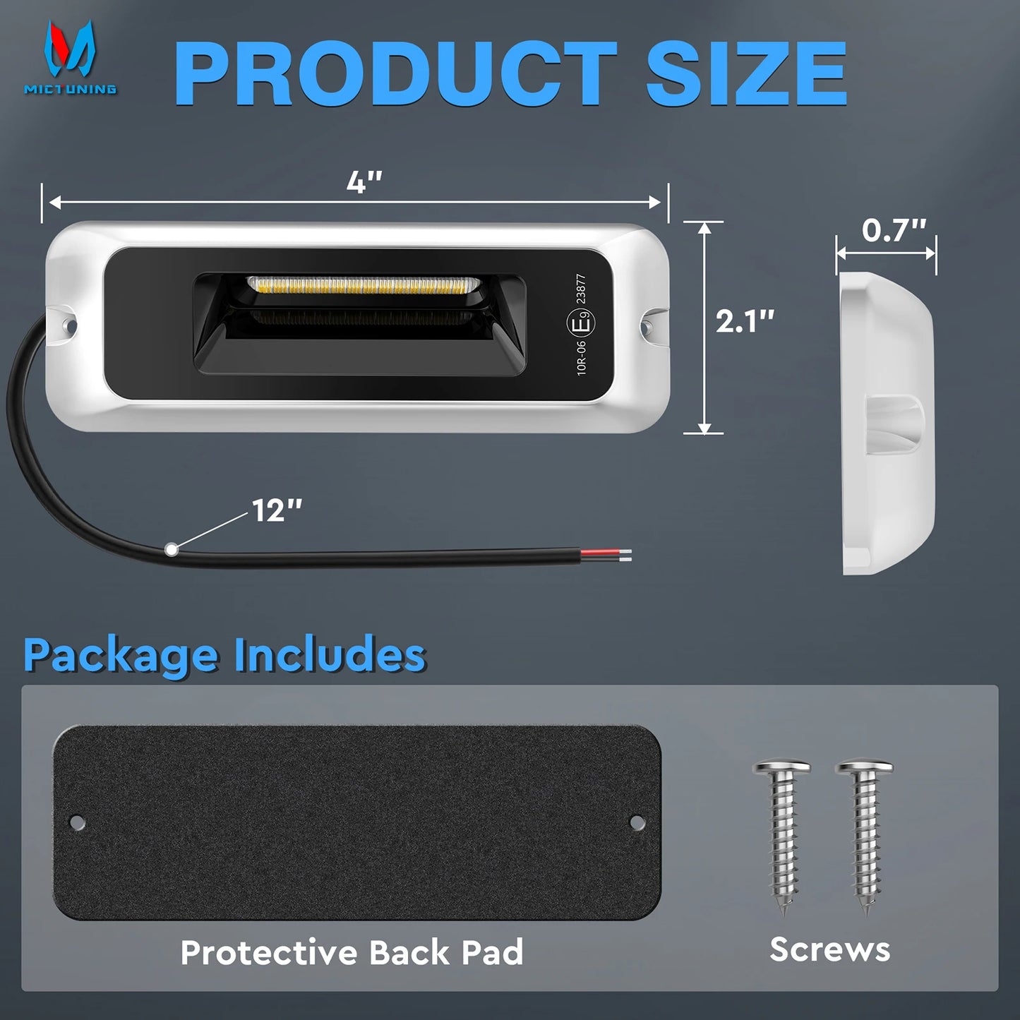 MICTUNING RV Exterior Porch Light Waterproof LED Utility Awning White 6000K Outdoor Lights For Caravan Camper Garden Trailer