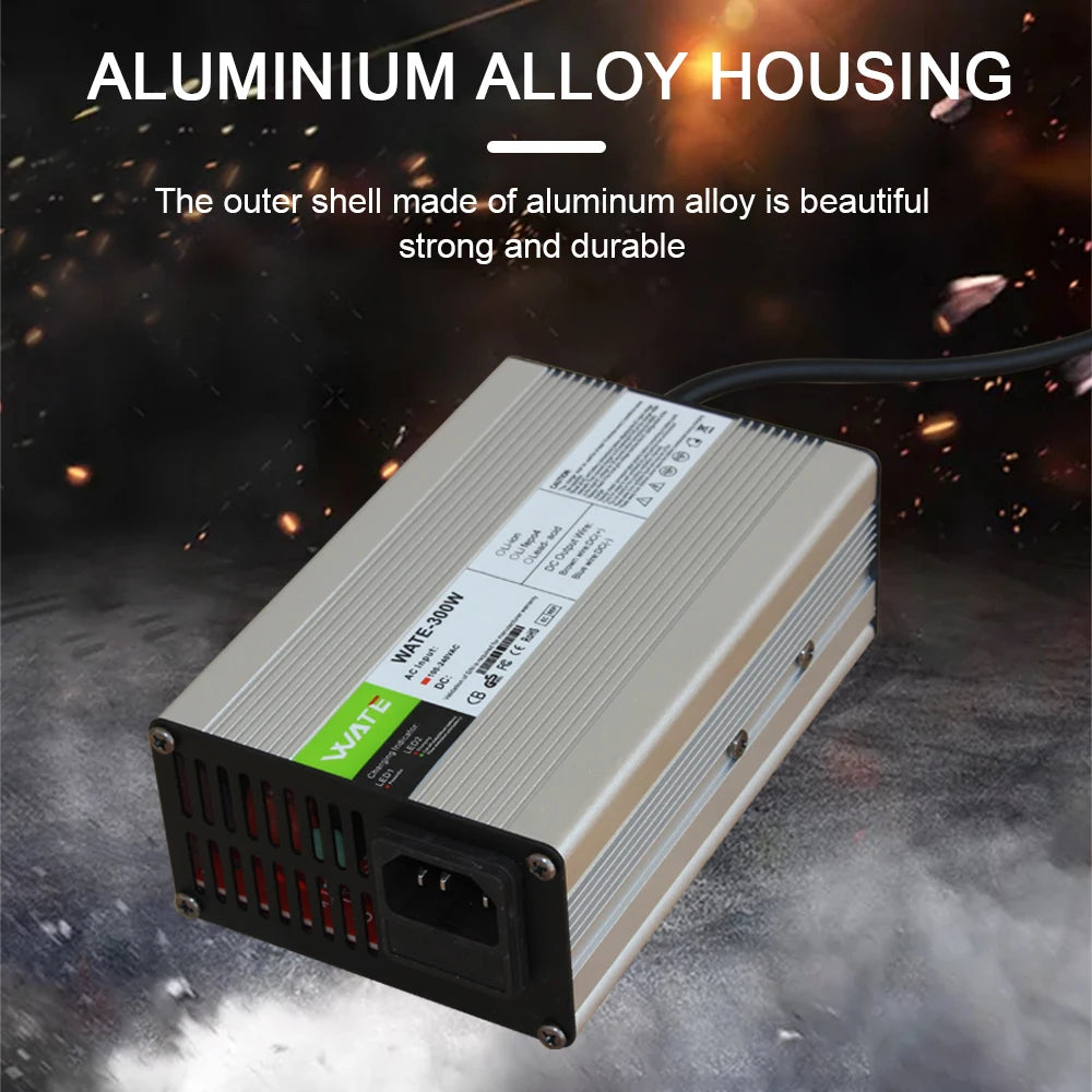 14.6V 10A Charger Smart aluminum Case For 4S 12.8V Outdoor Portable LiFePO4 Battery fast Charger WATE