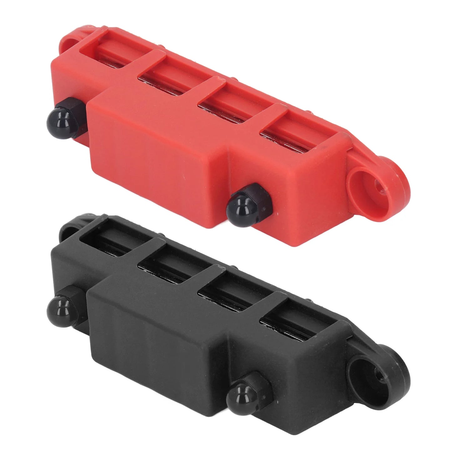 2Pcs DC 12V-48V 250A Bus Bar Terminal Battery Power Distribution Block With Cover M8 Screw 4 for Automobile Boat RV Truck