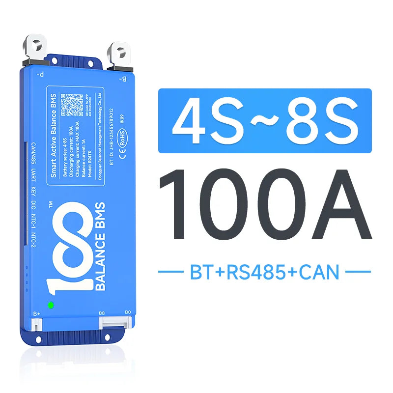 Daly bms Smart BMS 4S lifepo4 bluetooth Wifi bms 8S 24S 40A 60A 80A 1A active balance bms 16s 48v lifepo4 bms Lifepo4 100A