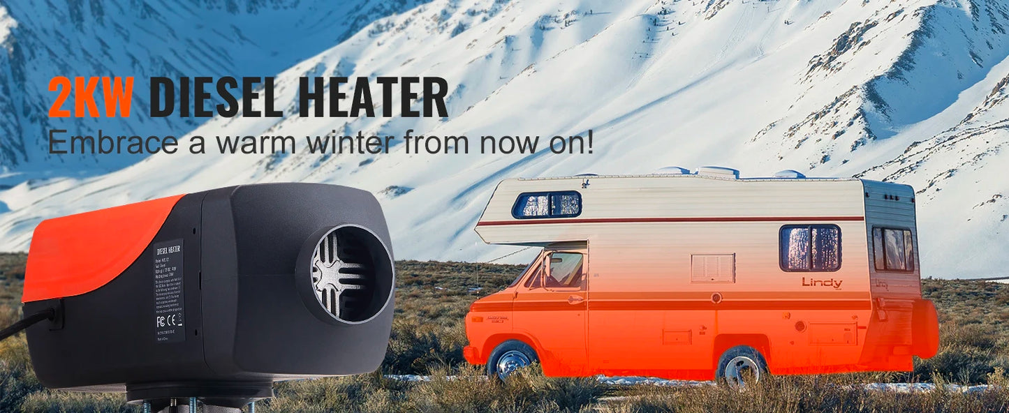 SucceBuy Diesel Heater 12V 2/5/8KW Diesel Heater with Remote Control Parking Heater Car Heater for RV Trailer Camper Van Boat