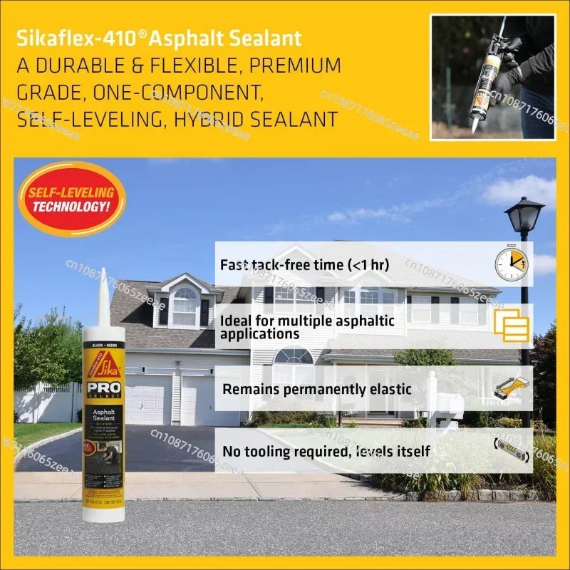 Asphalt & Concrete Sealant Bundle 6 9 Fl.oz. 410 Black Cartridges  1 10.1 Fl.oz. Gray Sikaflex Crac
