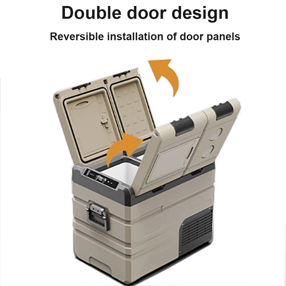 35L/45L/55L Alpicool Car Refrigerator Portable Fridge Double Door Cooler Freezer 12V 24V 220V Outdoor Home Use Camping Travel