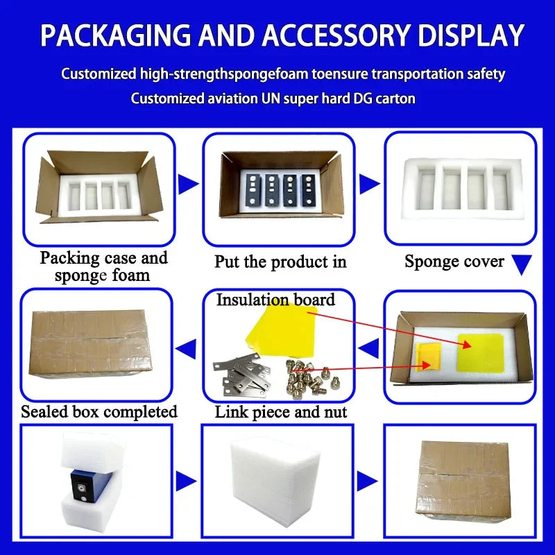 Lifepo4 Battery 3.2V 340Ah lithium iron phosphate rechargeable battery with 10000 cycles DIY 12V 24V 48V RV EV Golf Cart Solar