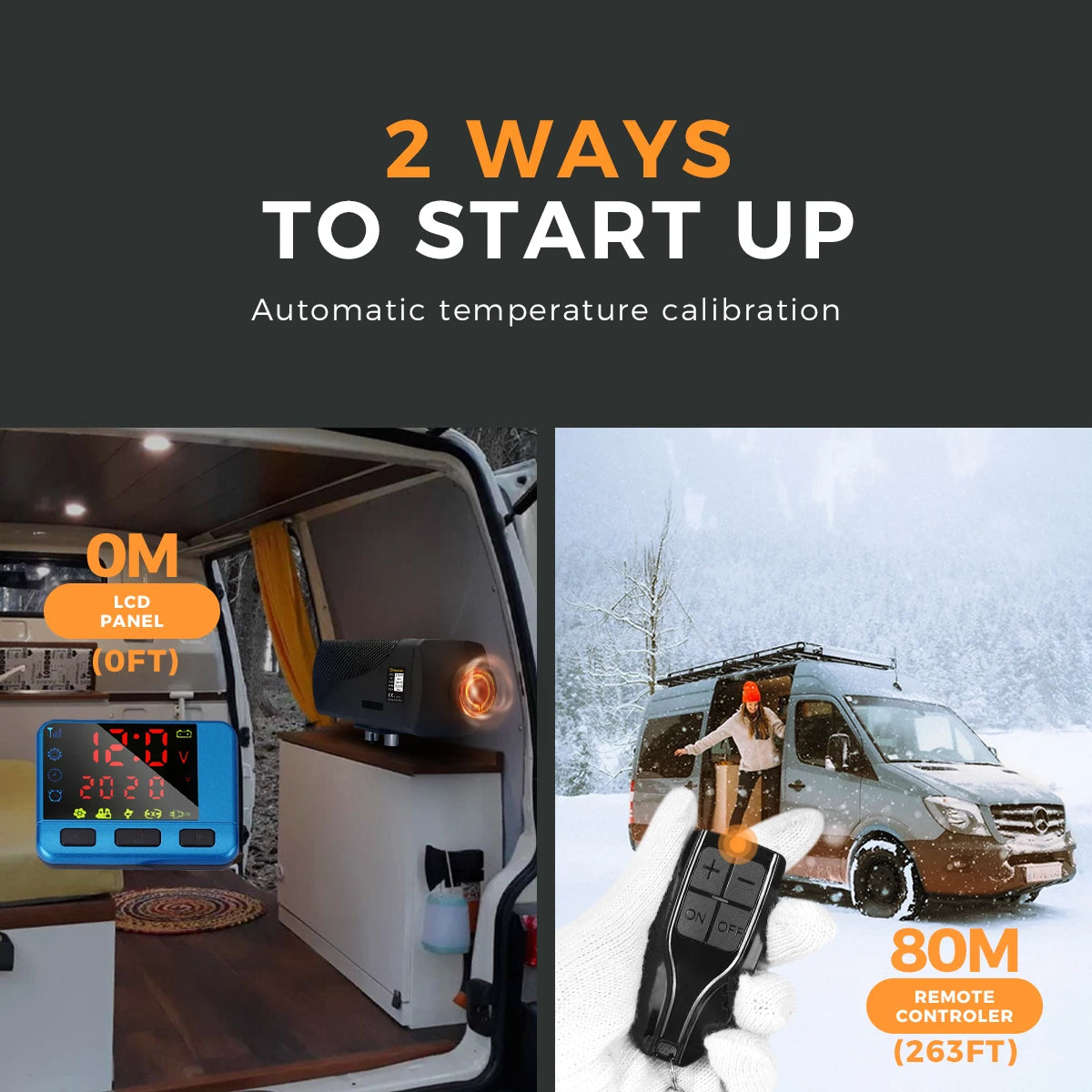 Sunster 8KW Air Diesel Heater 12V Diesel Parking Heater LCD Switch Diesel Heater Muffler for RV Motorhome Trailer Trucks Boats