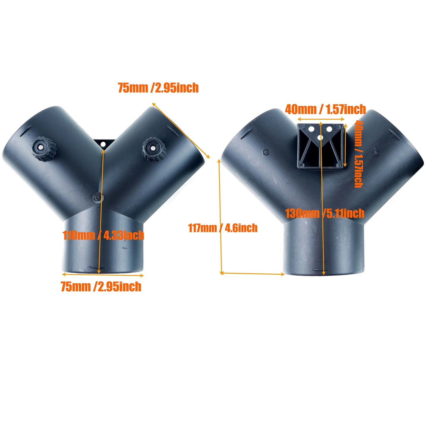 60mm 75mm Valve Flap Adjustable Air Diesel Heater Vent Ducting Branch Splitter Exhaust Pipe Outlet Joiner Connector For Car