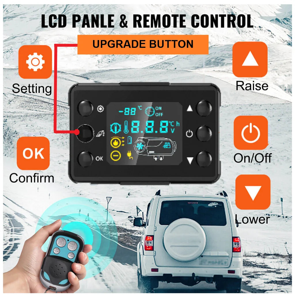 12V 5KW Diesel Air Heater 5000W 24V Portable Parking Heater Saving Fuel&Efficient with Digital Monitor for Trucks Boat Van Car