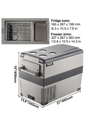 Sihao Car Refrigerator 15L-50L Mini Fridge Freezer Portable Compressor Cooler 12/24V DC 110-240V Ice Box Driving Camping Picnic