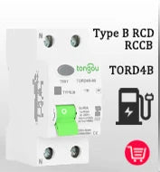 RCCB RCD DC Electric Vehicle EV Charging Pile Residual Current breaker  2P 63A 30mA Type B 10KA  Din Rail Earth Leakage TONGOU