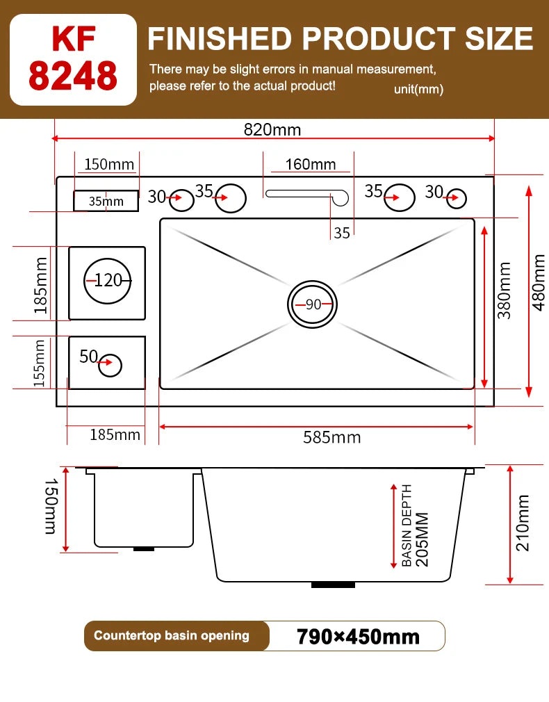 100x50cm Stainless Steel Waterfall Kitchen Sink With Knife Holder Digital Display Faucet Set Embossed Extra Large Single Slot