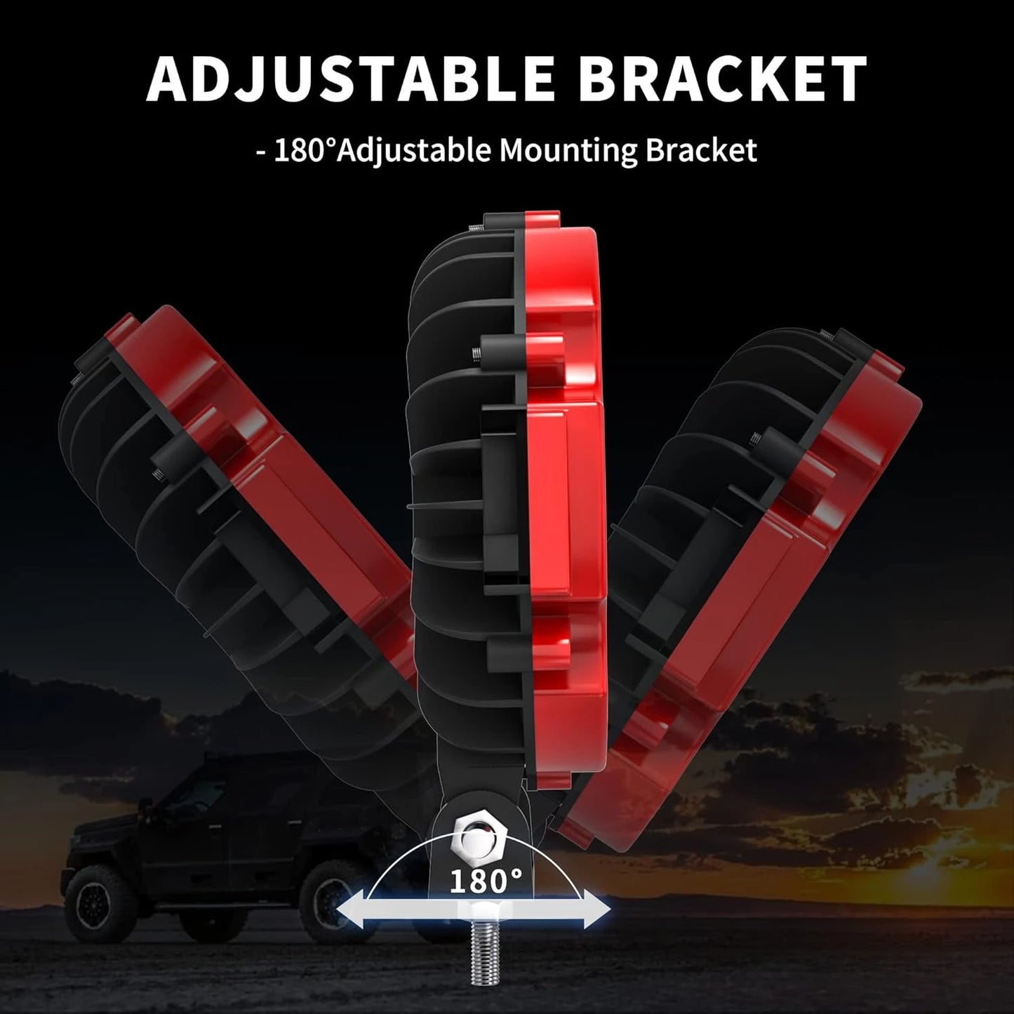 2PCS 7 Inch 51W Round LED Offroad Lights, 5100LM Spot Driving Light Pod Bumper Roof Fog Light Fit for Boat, Jeep, ATV, SUV