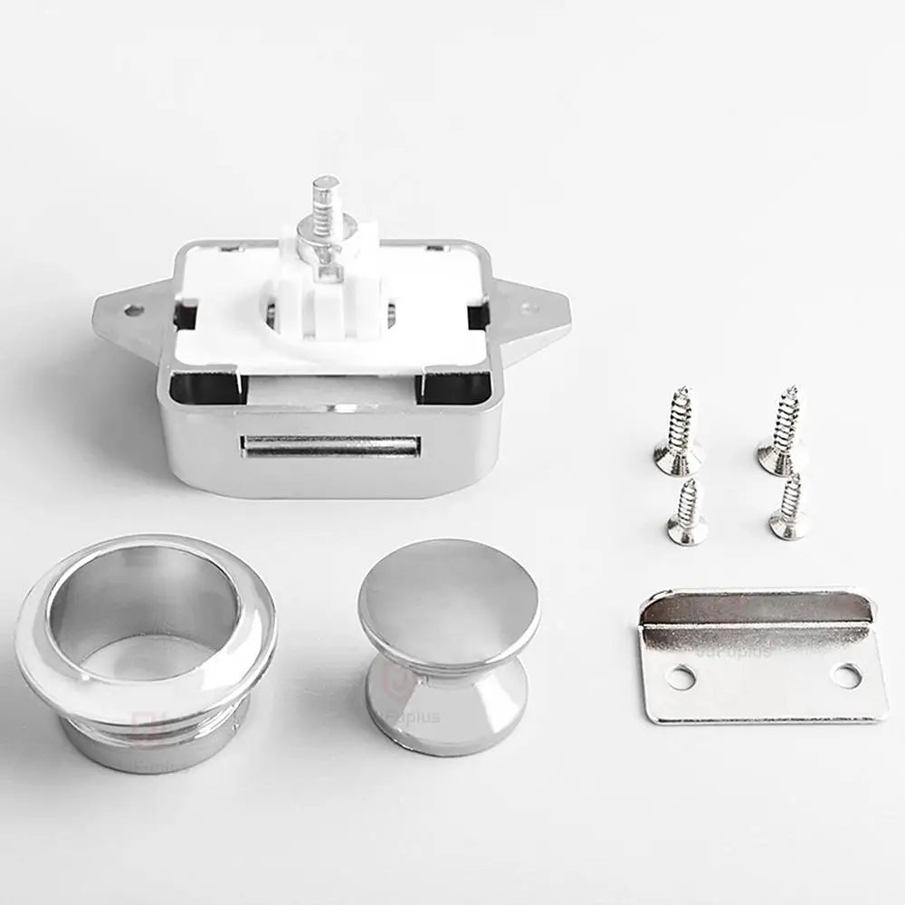 Keyless RV Push Cabinet Locks Cabinet Door Catches Locks Drawer Keyless Zinc Alloy Button For RVs Camper Van Caravan Motorhome