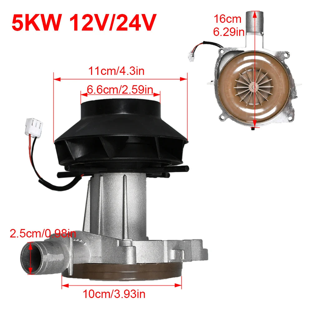 12V/24V 5KW Air Parking Heater Blower Combustion Fan Assembly Motor Start Engine Parts Diesel Air Parking Heaters D2 D4 Air Fan