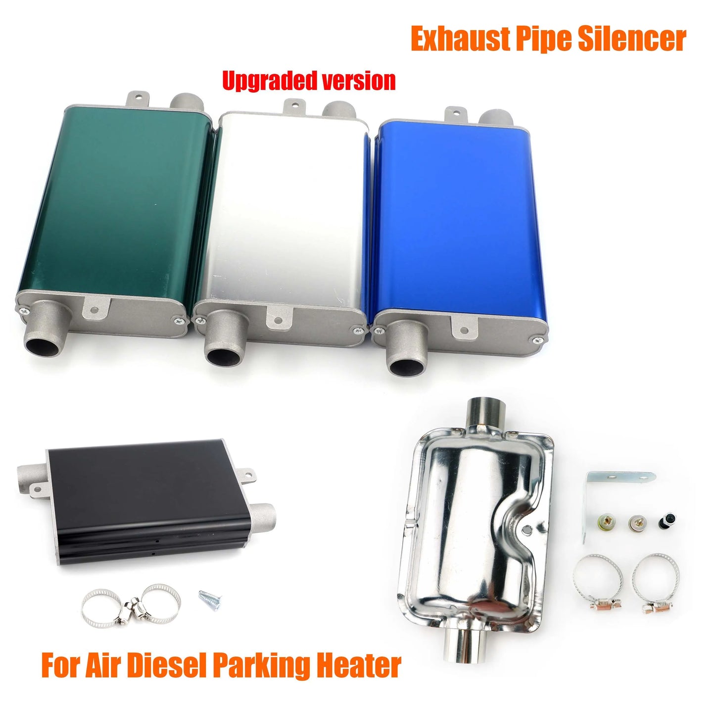 24mm Muffler Silencer Upgraded Clamp Bracket Car Air Diesel Parking Heater Exhaust Pipe Stainless Steel For Car Truck Caravan