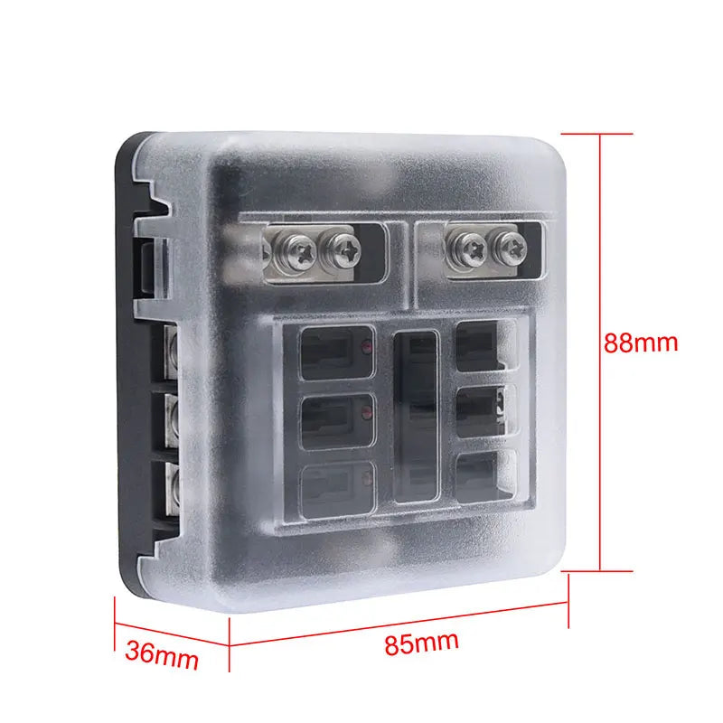 ACCESTING 6/12 Way Blade Fuse 12-24V Car Boat Fuse Box Holder With Plastic Cover For Power Panel Board Camper RV Accessorie