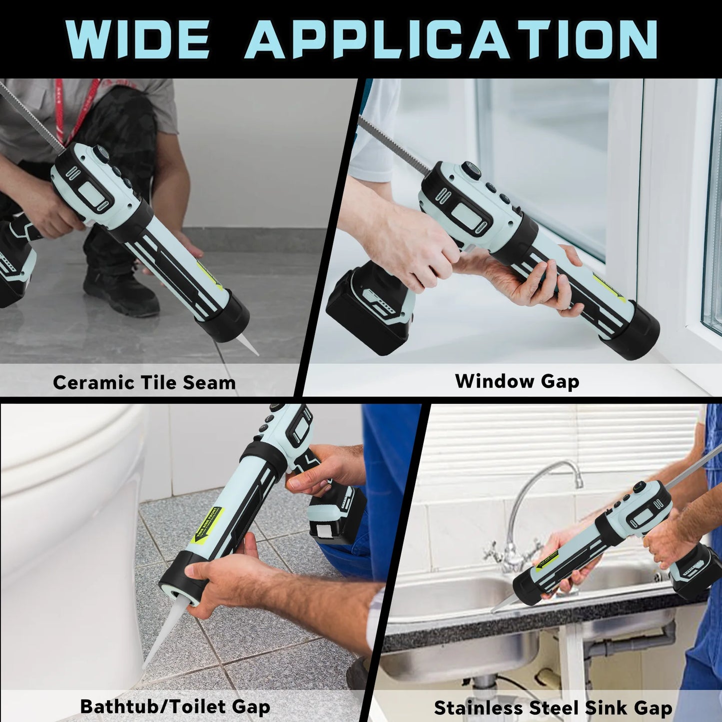 Brushless Electric Caulking Gun Stepless Speed Control Cordless Silicone Gun with LED Light for Makita 18V Battery (No Battery)