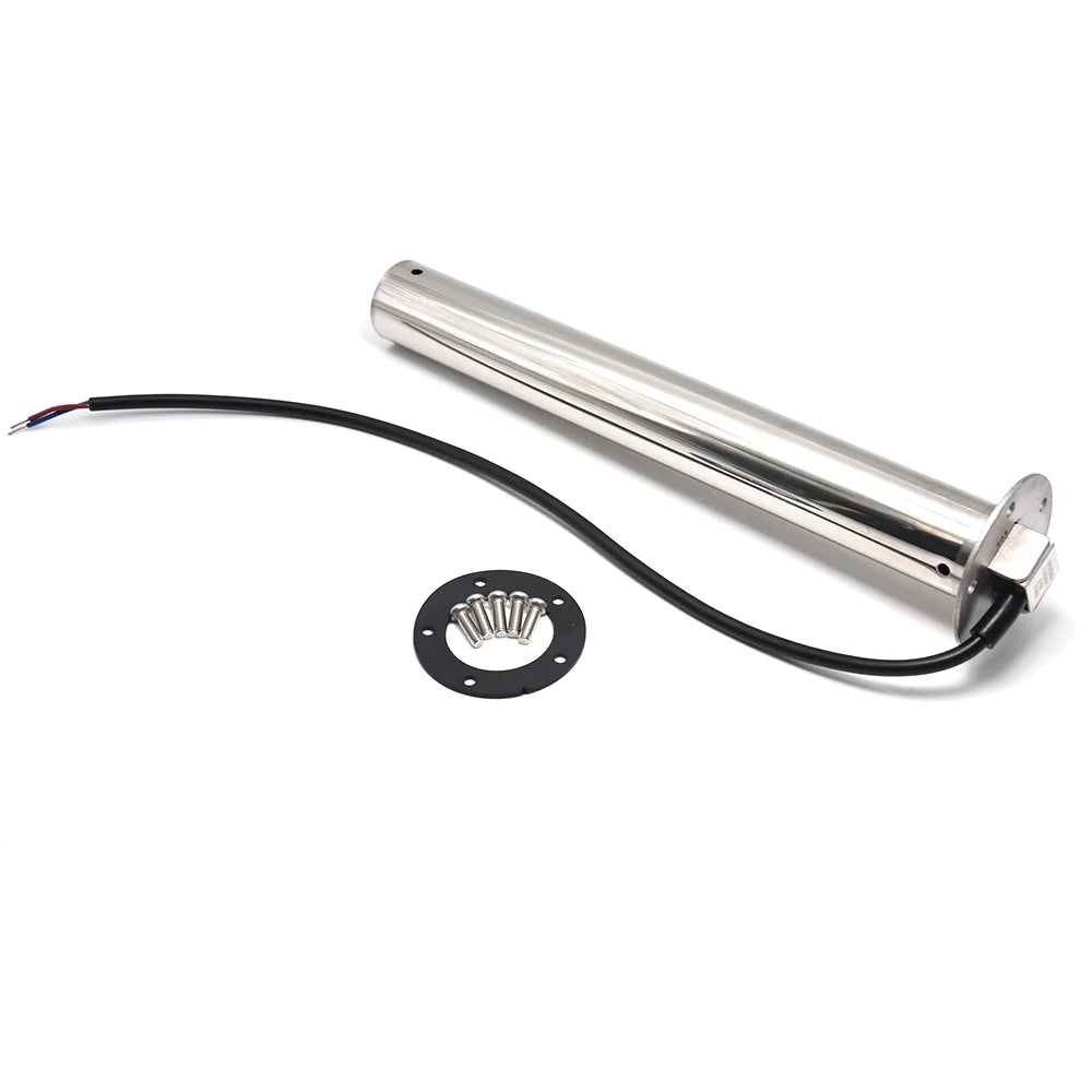 2" 52mm Waste Level Gauge 7 Color LED Holding Tank Gauge 0-190ohm HTG Sewage Level Sensor Steel 100-600mm for Car Boat Custom