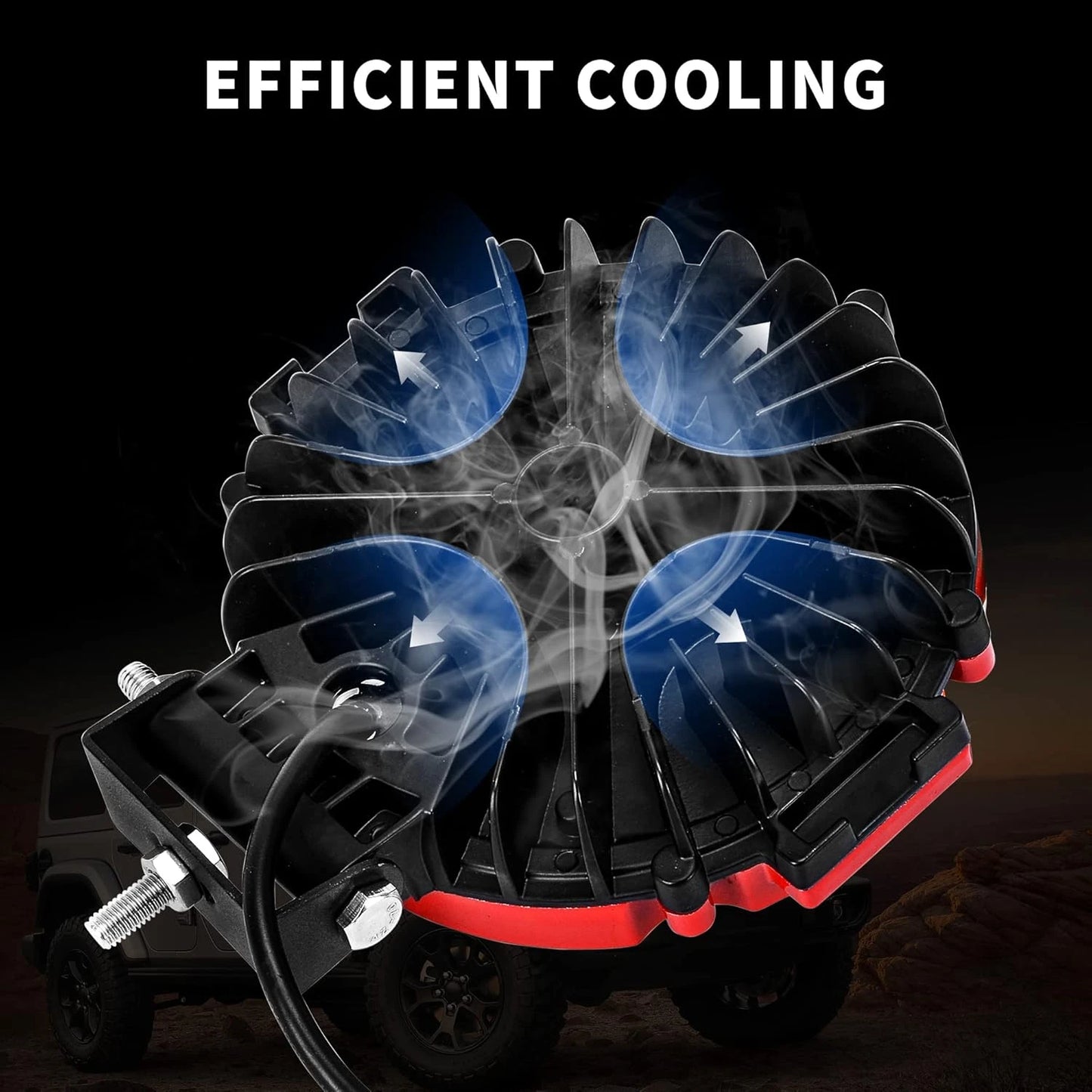 2PCS 7 Inch 51W Round LED Offroad Lights, 5100LM Spot Driving Light Pod Bumper Roof Fog Light Fit for Boat, Jeep, ATV, SUV