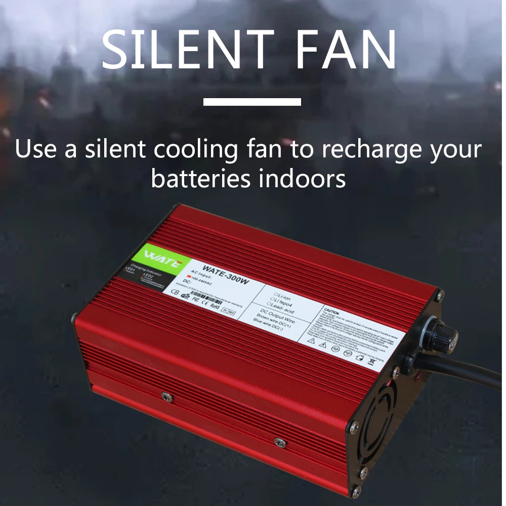 54.6V 5A Charger 48V Li-ion Battery Smart Charger used for 13S 48V Li-ion Battery High Power With Fan Aluminum Case