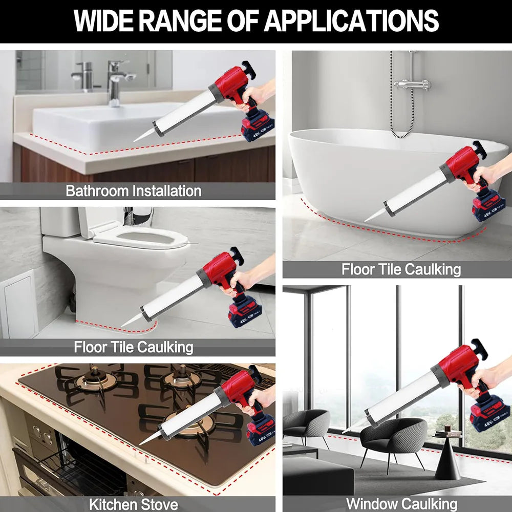 4 Gear Speed Electric Caulking Gun for Makita 18V Battery Cement Glass Adhesive Glue Seal Sealant Tool Silicone Gun (No Battery)