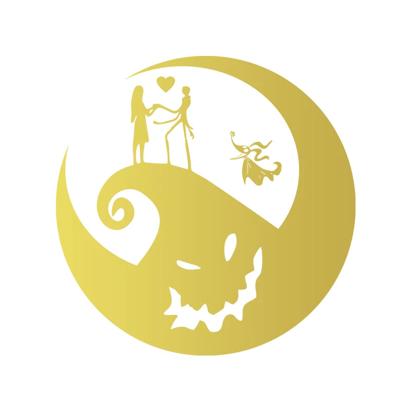 Jack and Sally Vinyl Art Sticker Car Window Bumper Decor, Graphic New Decal Jack Sally Love Stickers For Laptop Halloween Gift