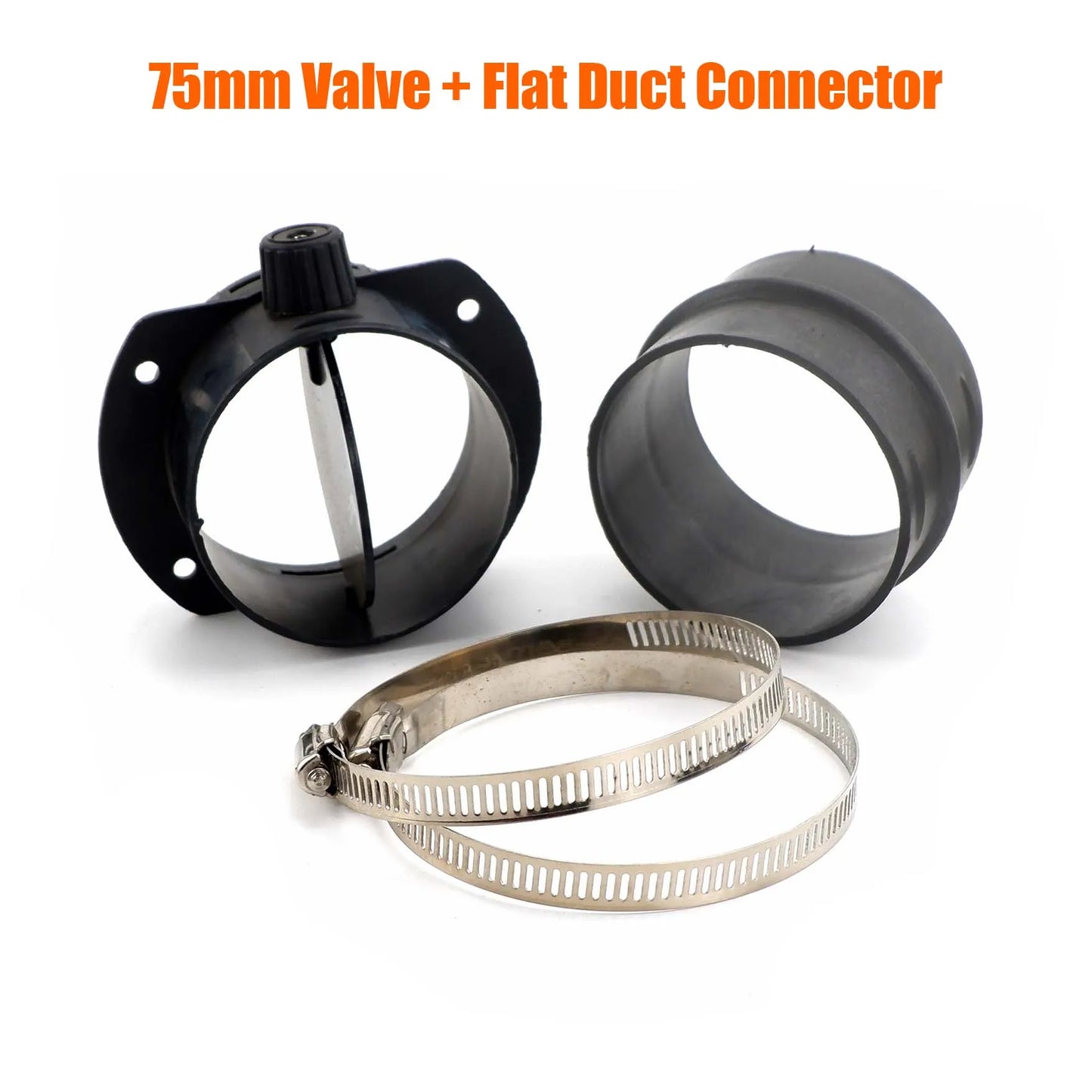 60mm 75mm Valve Flap Adjustable Air Diesel Heater Vent Ducting Branch Splitter Exhaust Pipe Outlet Joiner Connector For Car