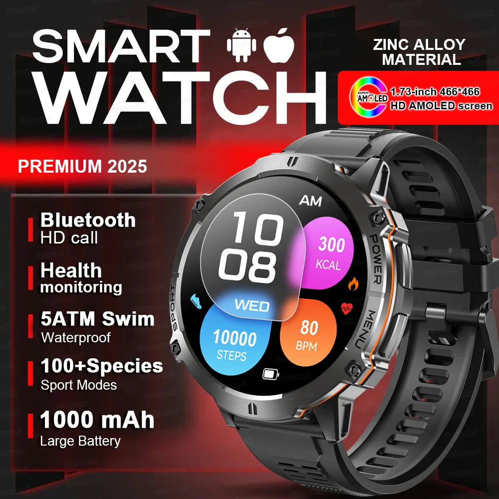 2025 Original TANK T3 Ultra GPS Smart Watch Men 10ATM Waterproof Smartwatch HD AMOLED 1000mAh Fitness T-Rex 3 Electronic Watches