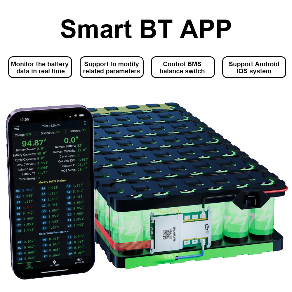 JKBMS B2A8S30P 4S 5S 6S 7S 8S 12V 24V Smart BMS CANBUS HEAT 2A Active Balance Current 300A for Li-ion LiFePO4 Lto Battery JIKONG