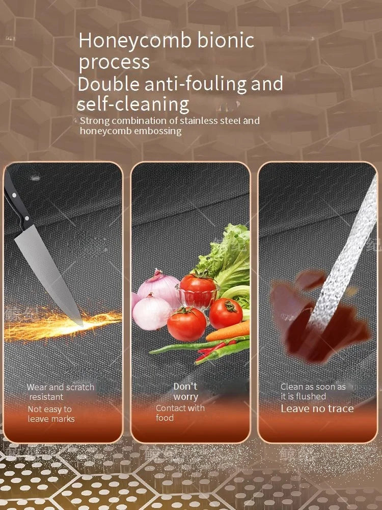 100x50cm Stainless Steel Waterfall Kitchen Sink With Knife Holder Digital Display Faucet Set Embossed Extra Large Single Slot