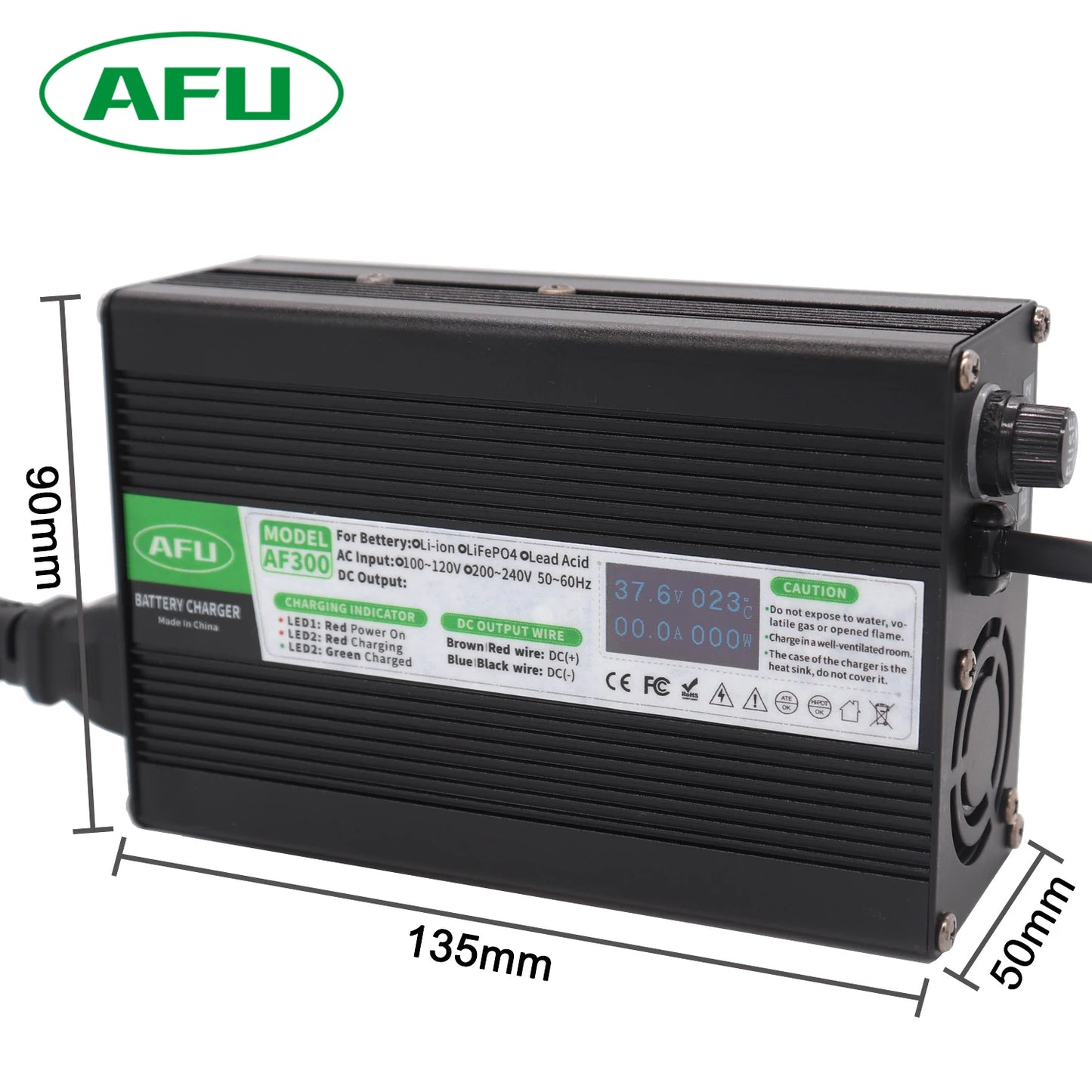 29.2V 10A LiFePO4 Battery Charger For 8S 25.6V 24V LiFePO4 Battery Pack Battery Smart Charger OLED Display Fast Charger