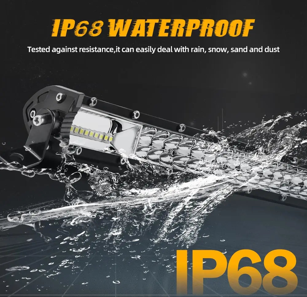 UNISHINE Slim 12D Led Light Bar 20-52inch Spot Flood Combo Beams LED Driving Light For SUV 4X4 Off Road LED Work Lamp 12V 24V