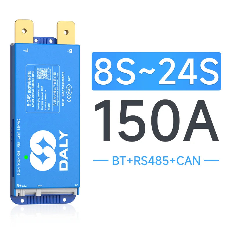 Daly Smart BMS 4s lifepo4 bluetooth Wifi bms 8S 24S 40A 60A 80A 100A Active Balance bms 16s 48v