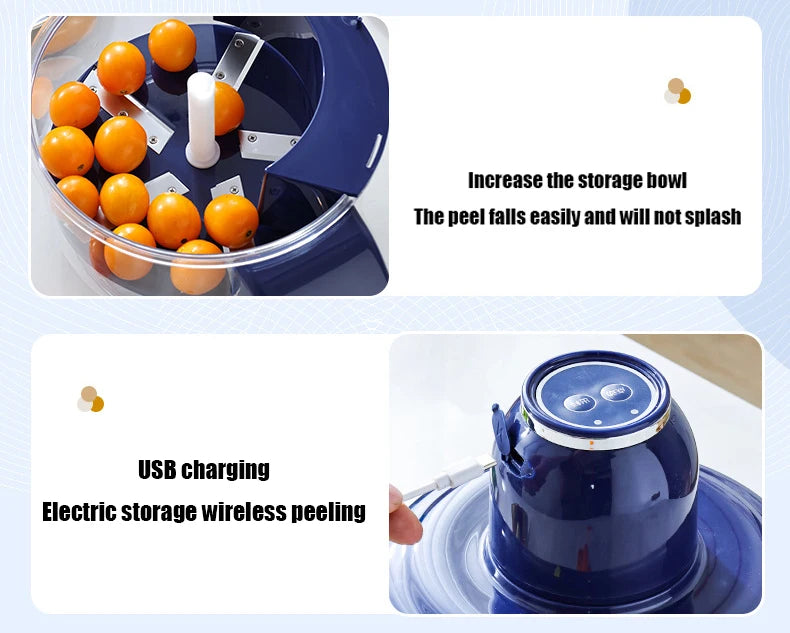 Automatic Fruit Peeler Intelligent Peeling Machine Portable Wireless Grape/tomato/Garlic Peeler for Home Fast Kitchen Supplies