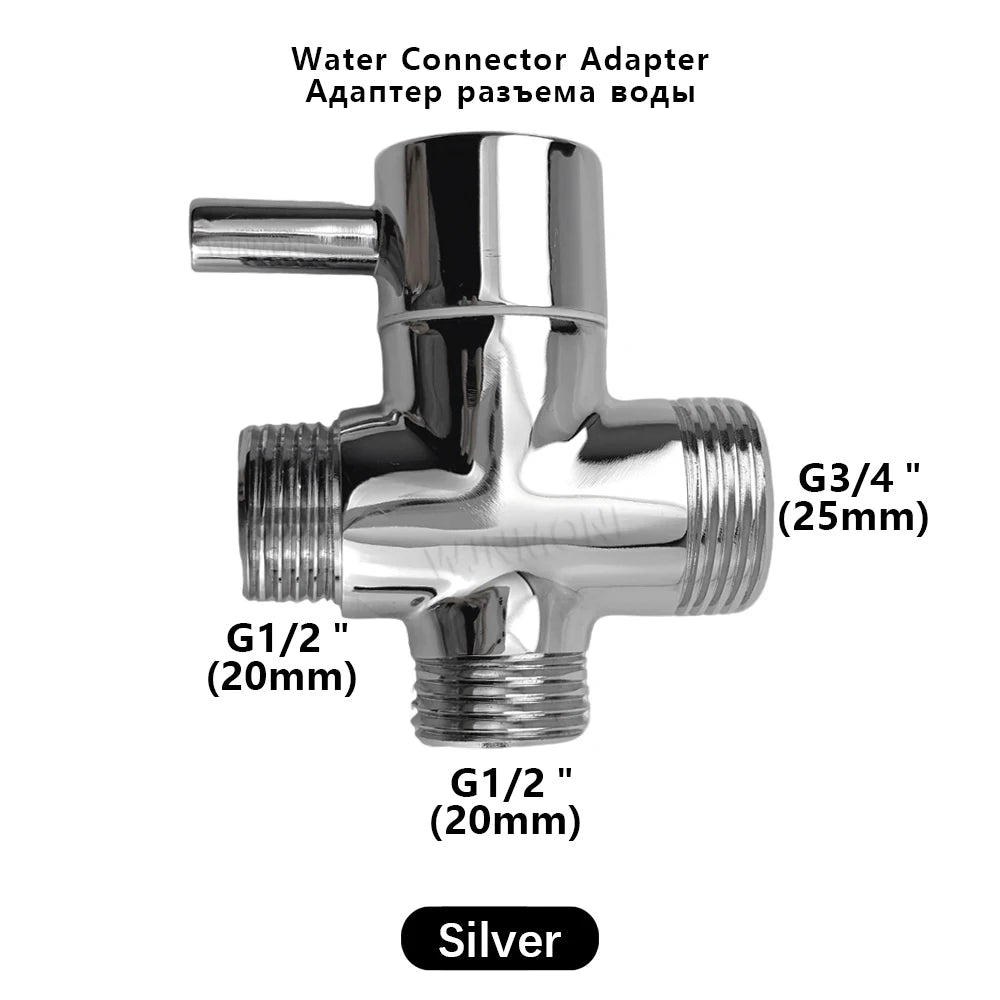 Split Shower Column Set Bathroom Faucet Single Cold Mixer Water Tap System Bathtub Taps Rainfall Shower Head Accessories Adapter