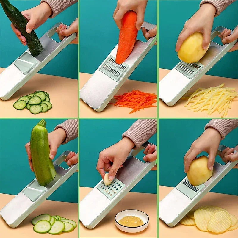 Vegetable Slicer Grater chopper cutter tools 6 Blades home kitchens mandolinon utensils gadgets accessories Chopping garlic