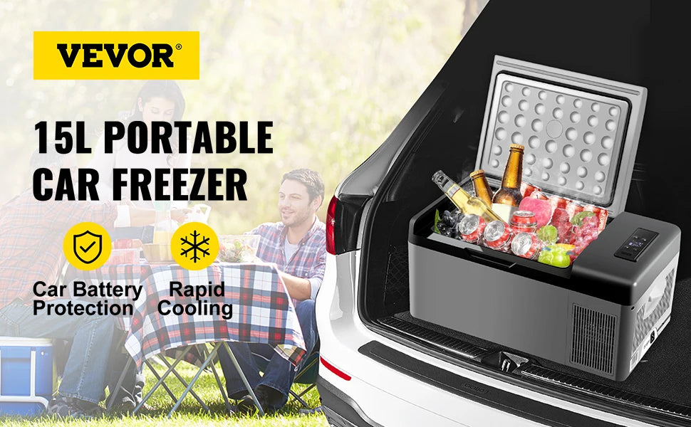 Sihao Car Refrigerator 15L-50L Mini Fridge Freezer Portable Compressor Cooler 12/24V DC 110-240V Ice Box Driving Camping Picnic