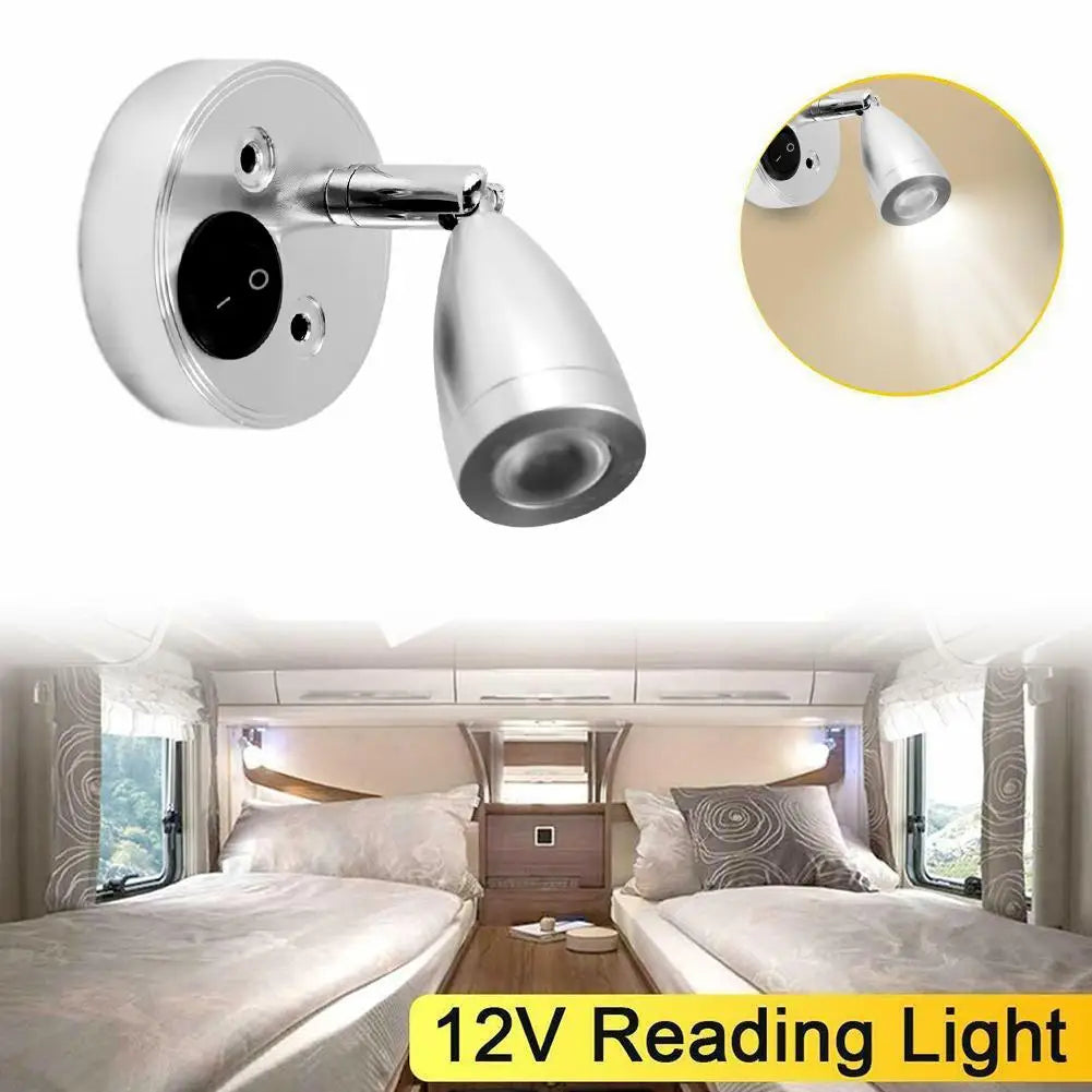 12V LED Interior Reading Lights Switch Campervan Boat Wireless Portable Auto Interior Lamp Rv Camper Accessories