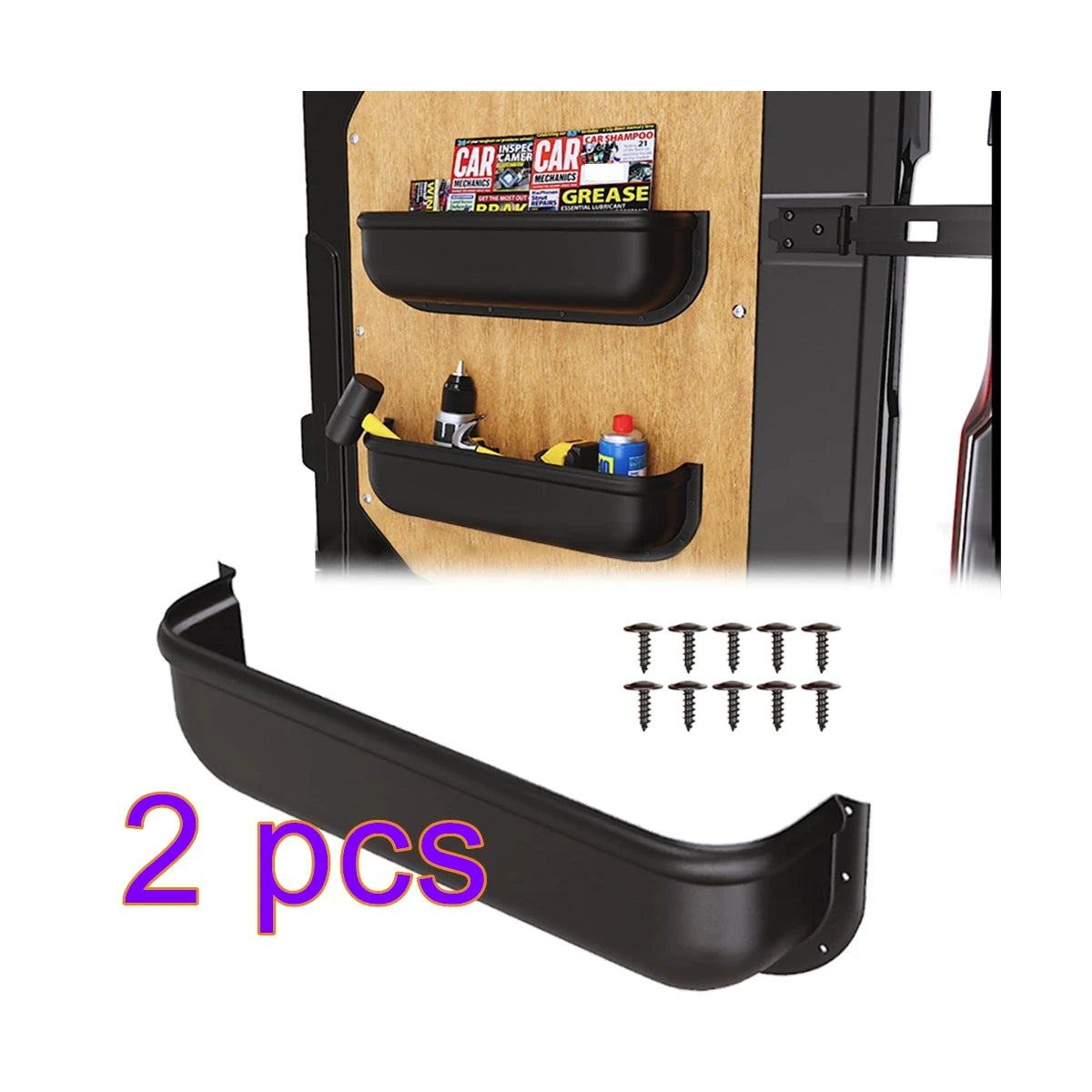 2PCS Caravan Door Storage Boxwaterproof Camper Storage Universal Fit Tool Storage Van Racking Ratchet Strap Caravan Accessories